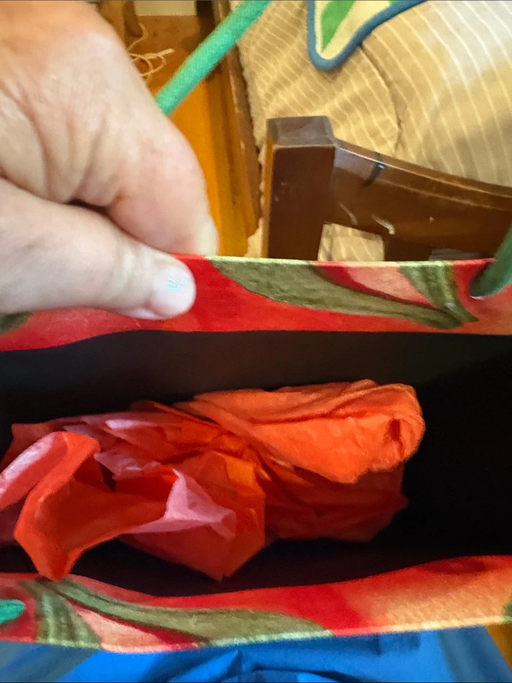 Loewe Red Tomato Graphic Gift Bag with Green Handles